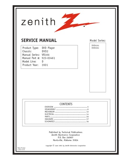 Zenith DVD5591 DVD