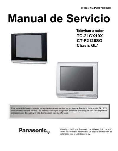 Panasonic CT-F2126SG, TC-21GX10X Chassis:GL1