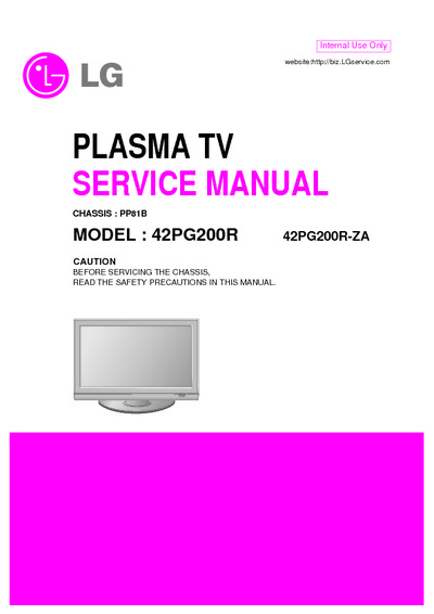 LG, 42PG200R, Chassis:PP81B - PLASMA TV