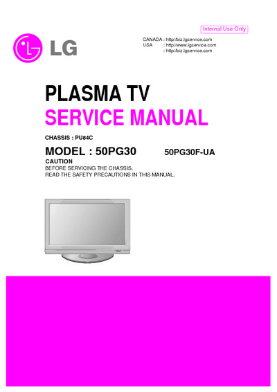 LG, 50PG30, Chassis:PU84C  PLASMA-TV