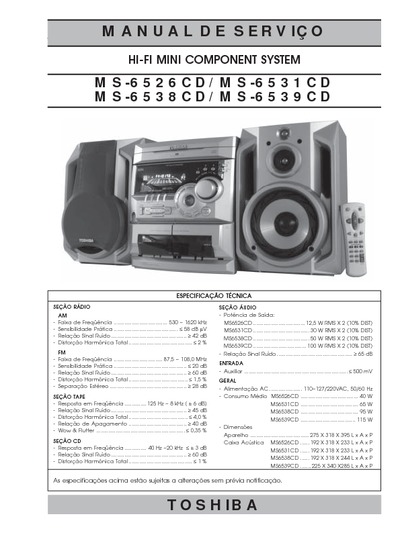 Toshiba CD MS-6526CD MS-6531CD MS-6538CD MS-6539CD