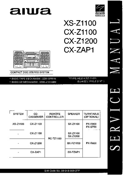 Aiwa CX-Z1200LH,CX- Z2100M