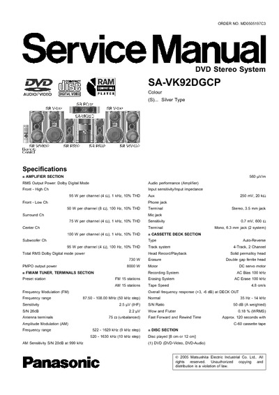 PANASONIC,SA-VK92DCGP - DVD Stereo System