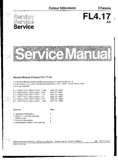 Philips FL4.17 AA Service Manual