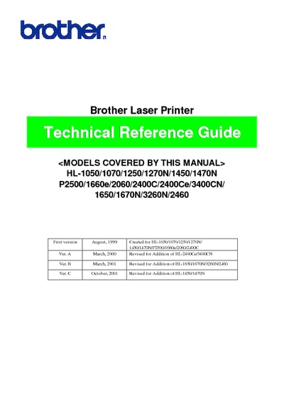 Brother HL-1050-1070-1250-1270n-1450-1470n Programming Reference