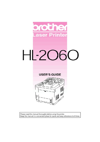 Brother HL-2060 User's Guide
