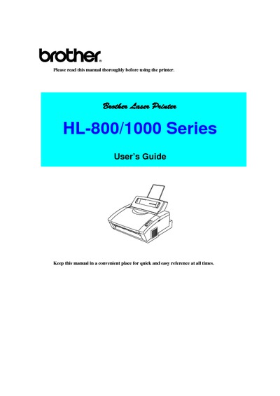 Brother HL1040 HL1050 Manual