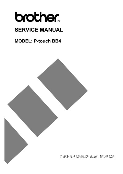 Brother P-touch bb4 Service Manual