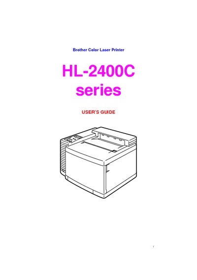 Brother HL-2400C Series User's Guide