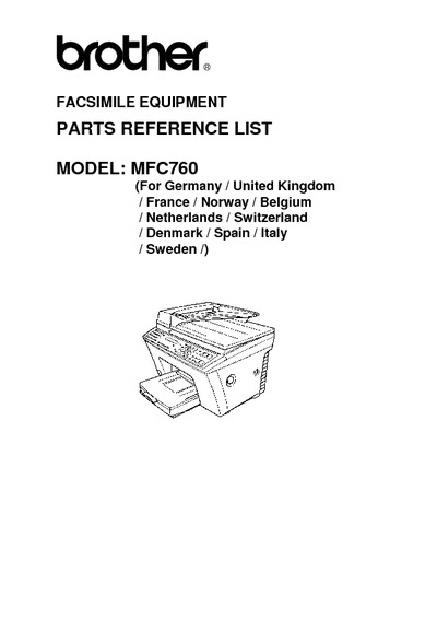 Brother MFC-760 Parts Manual
