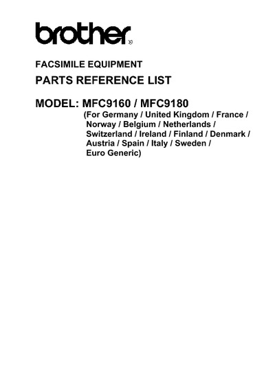 Brother MFC-9160, 9180 Parts Manual