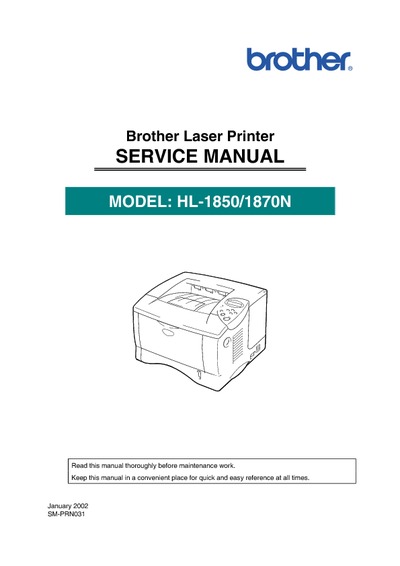 Brother HL-1850, 1870n Service Manual