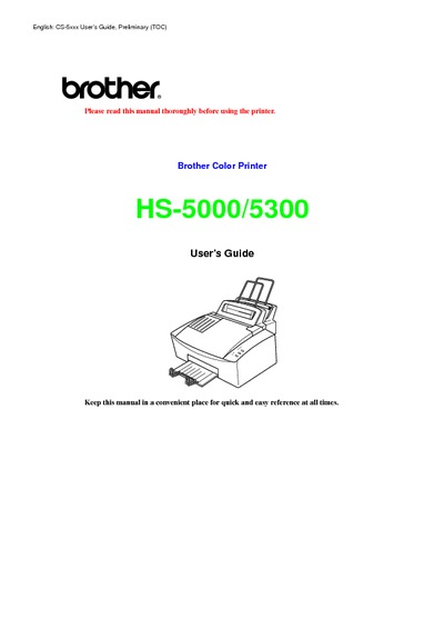 Brother HS-5000 5300 Manual