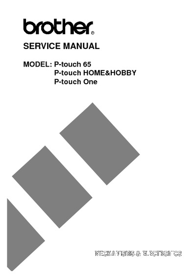 Brother P-touch 65, home & hobby, one Service Manual