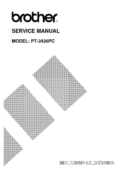 Brother PT-2420pc Service Manual