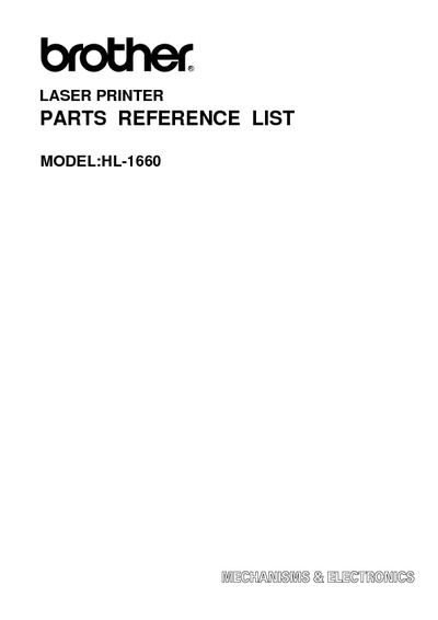 Brother HL-1660 Parts Manual