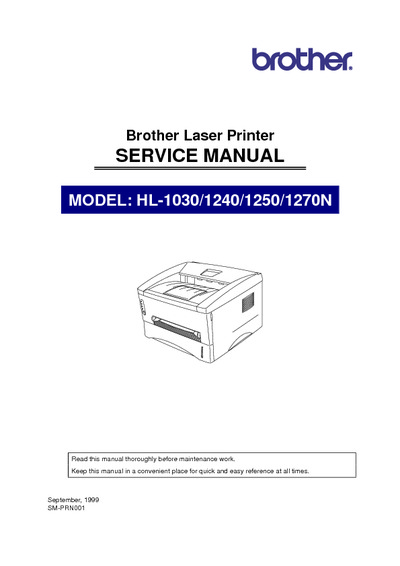 Brother HL-1030, 1240, 1250, 1270n Service Manual