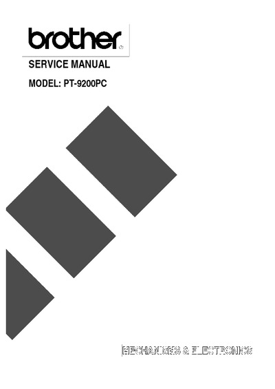 Brother PT-9200pc Service Manual