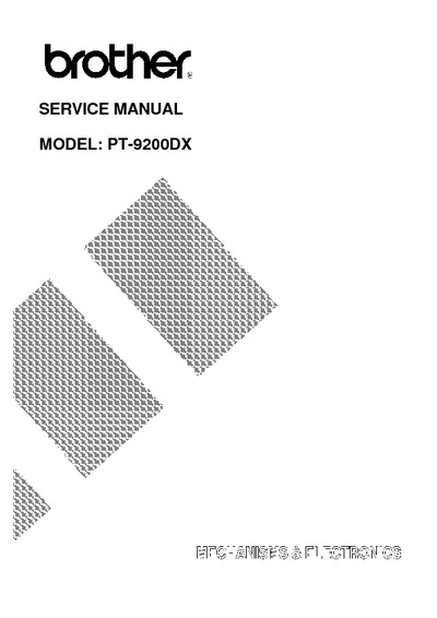 Brother PT-9200dx Service Manual