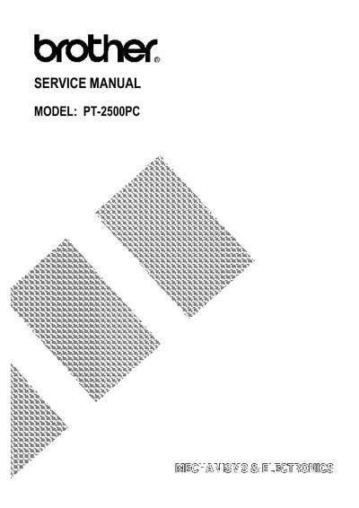 Brother PT-2500pc Service Manual