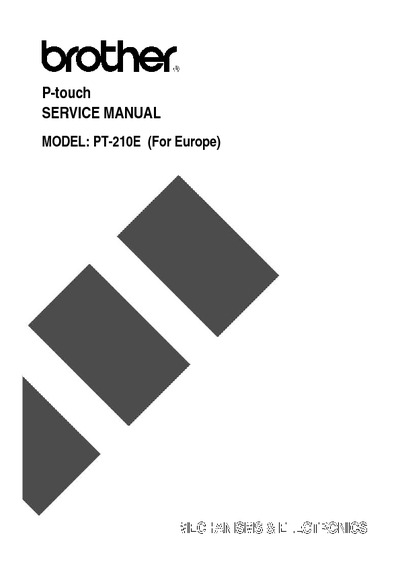 Brother PT-210e Service Manual