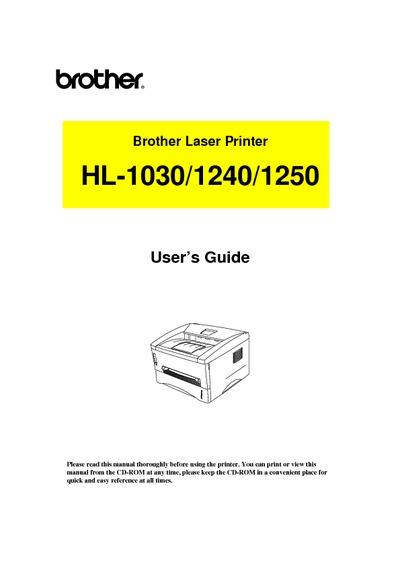 Brother HL-1240 1250 Manual