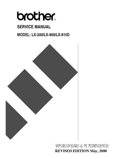Brother LX 200, 900, 910d Service Manual