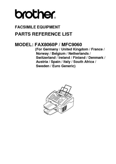 Brother Fax 8060p, MFC-9060 Parts Manual