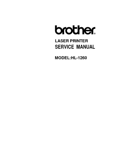 Brother HL-1260e, 1660 Service Manual