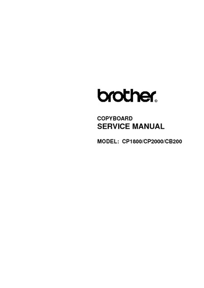 Brother CP1800, CP2000, CB200 Service Manual