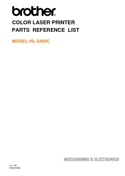 Brother HL-2400c Parts Manual