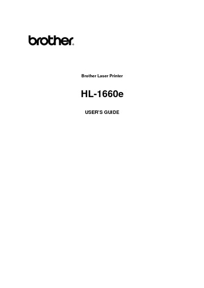 Brother HL-1660e User's Guide