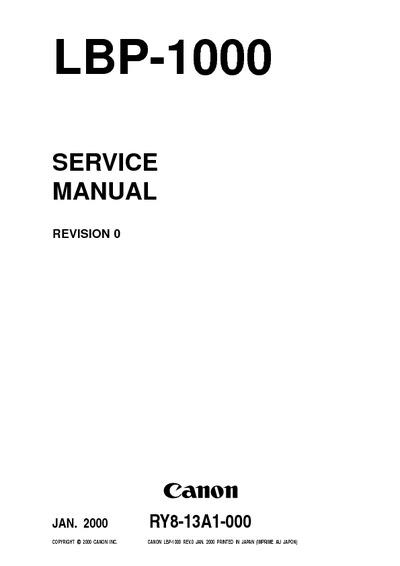 Canon LBP-1000 Service Manual