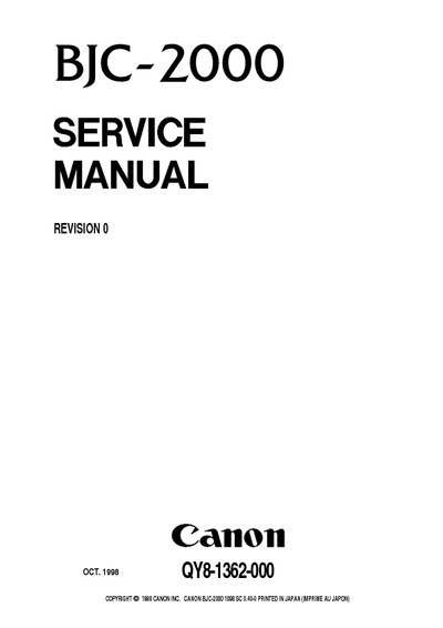 Canon BJC-2000 Service Manual