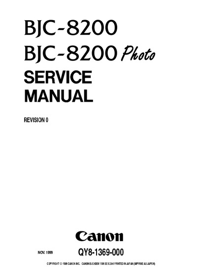 Canon BJC-8200 Service Manual