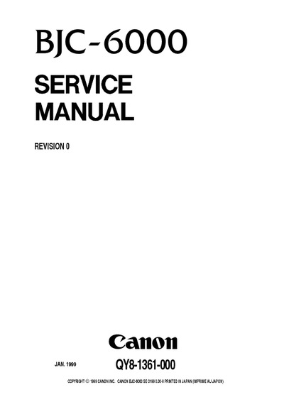 Canon BJC-6000 Service Manual