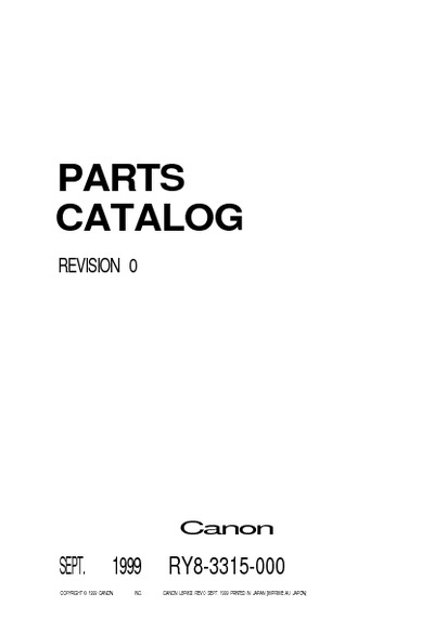 Canon LBP-800 Parts Manual