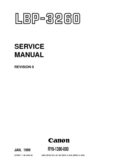 Canon LBP-3260 Service Manual