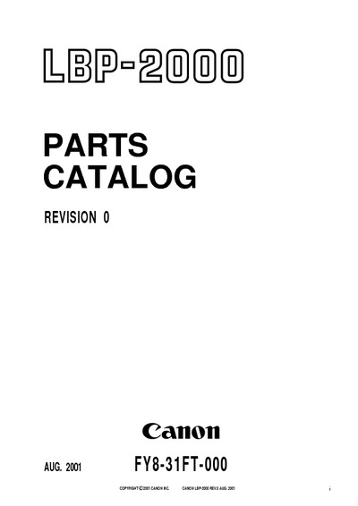 Canon LBP-2000 Parts Manual