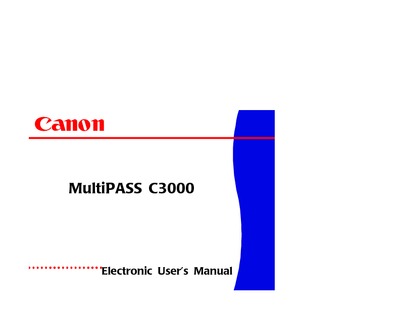 Canon MultiPASS C3000 User's Manual