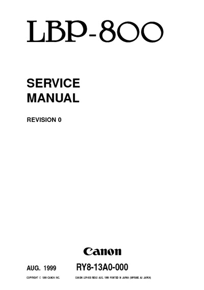 Canon LBP-800 Service Manual