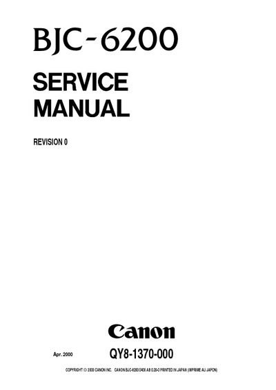 Canon BJC-6200 Service Manual