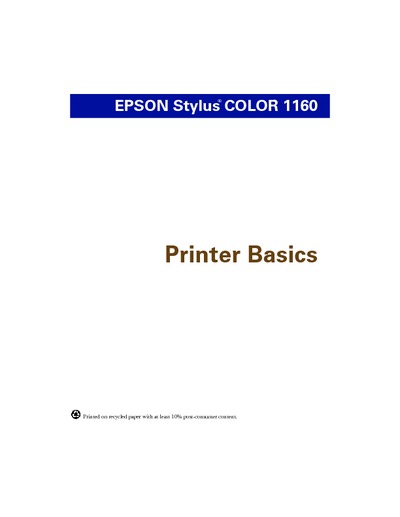 Epson Stylus 1160 Manual