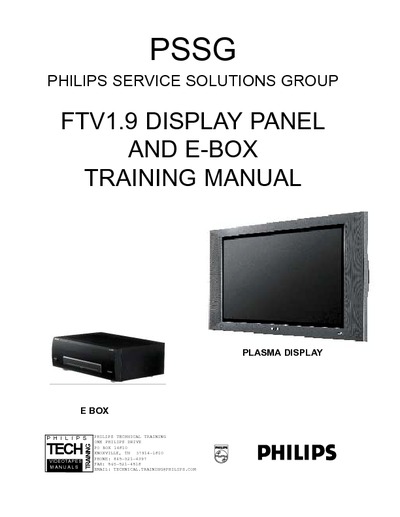 PHILIPS CHASSIS FTV1.9 Training Manual