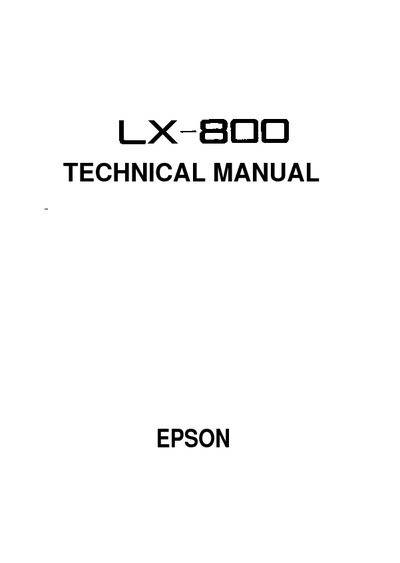 Epson LX-800 Technical Manual