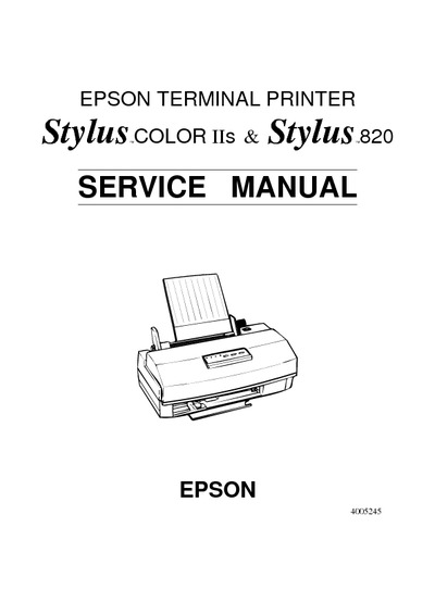 Epson Stylus Color IIS - Stylus 820 Service Manual