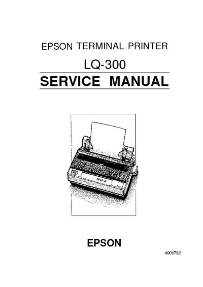 Epson LQ-300 Service Manual