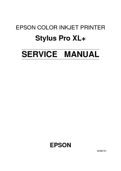 Epson Stylus Pro XL+ Service Manual