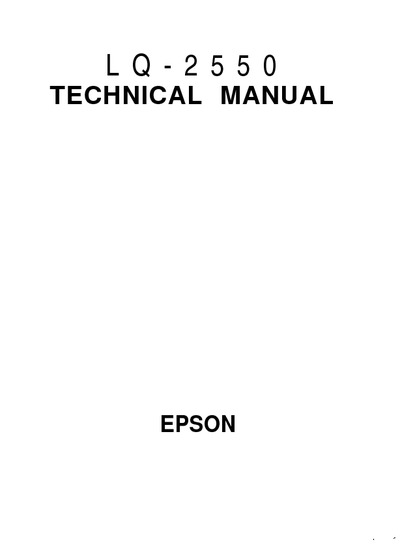 Epson LQ-2550 Technical Manual