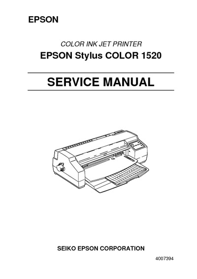 Epson Stylus Color 1520 Service Manual